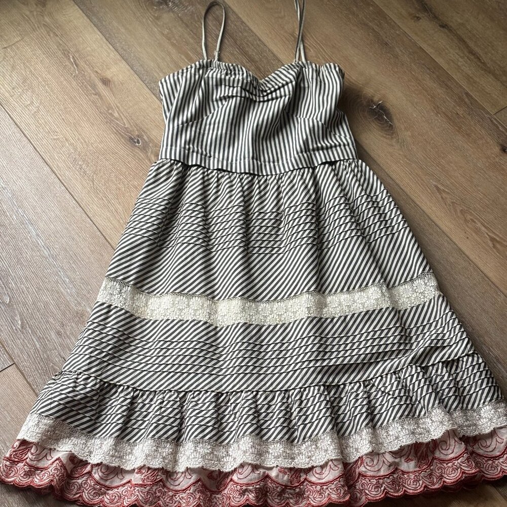 Anthroplogie Strappy/ Strapless Striped Dress-Zehavale